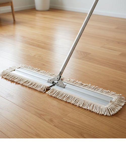 Leivo Twin-Wing Scissor Dust Mop 90 cm Natural Cotton - Lifestyle view
